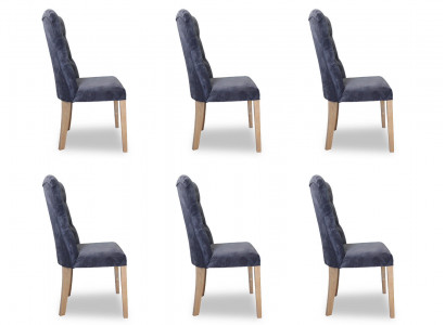 6x Chairs Chair Upholstered Design Chesterfield Suite Armchair Complete Set